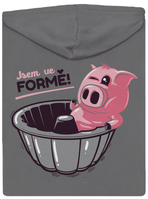 Ve formě dámská mikina na zip Steel Gray