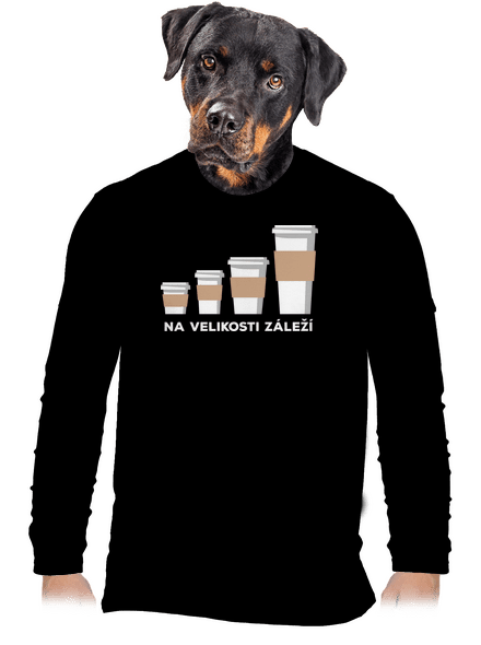 Na velikosti záleží pánské dlouhý rukáv Black