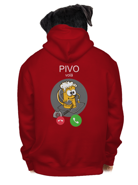 Pivo volá pánská mikina na zip Red