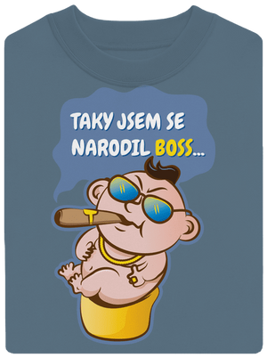 Boss unisex mikina bez kapuce Nordic Blue