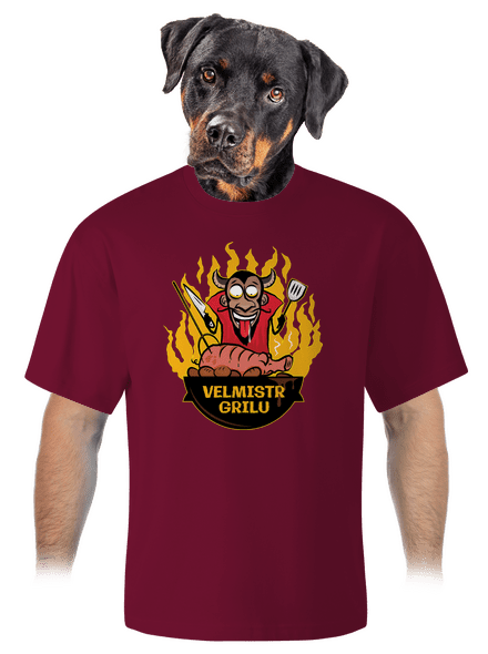 Velmistr grilu unisex tričko oversized Garnet