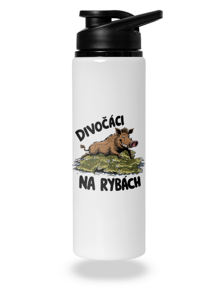 Divočáci na rybách lahev na vodu White