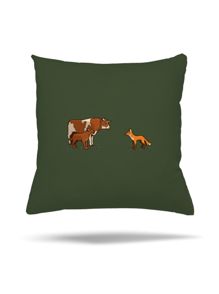 Vůl, pes a vulpes polštář Olive Green