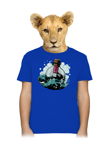 USB vzkaz v láhvi dětské tričko Royal Blue