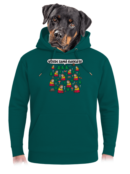 Všude samá babka unisex mikina premium Emerald Green