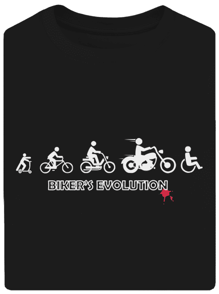 Bikers evolution unisex tričko oversized Black