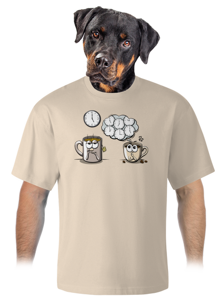Čaj o páté, káva stále unisex tričko oversized Almond