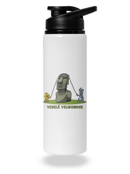 Velikonoční Moai lahev na vodu White