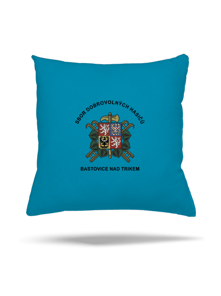 Sbor dobrovolných hasičů s vlastním erbem obce polštář Blue Turquoise