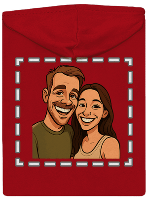 Karikatura z vlastní fotky pánská mikina na zip Red