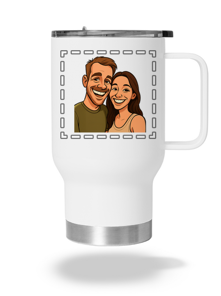 Karikatura z vlastní fotky termohrnek White