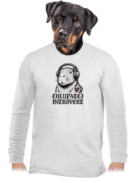 Chlupatej introvert pánské dlouhý rukáv White