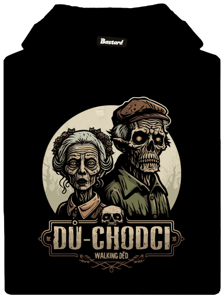 Dů-chodci pánská mikina klokanka Black