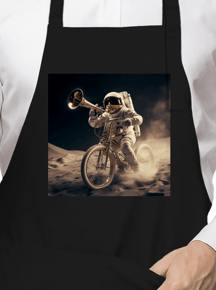 Lance Neil Louis Armstrong na měsíci zástěra Black