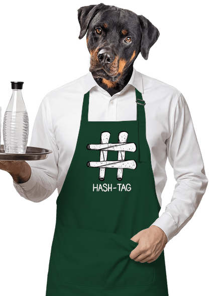 Hash tag zástěra Bottle Green