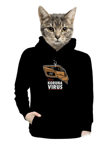 Korunavirus v peněžence dámská mikina klokanka Black