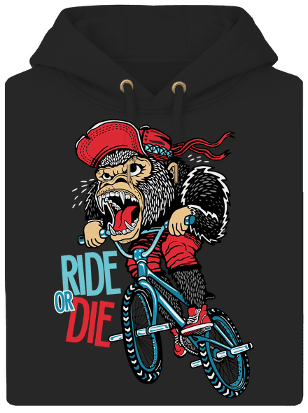 Ride or die unisex mikina premium Dark Black