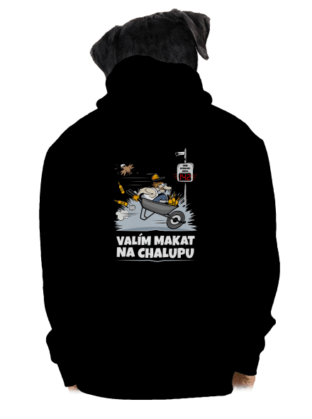 Valím na chalupu pánská mikina na zip Black