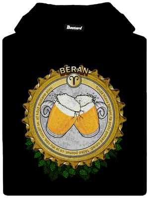 Pivní horoskop: Beran pánská mikina klokanka Black