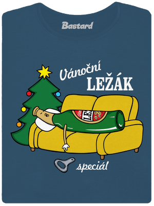 Vánoční ležák dámské tričko premium Petrol Blue