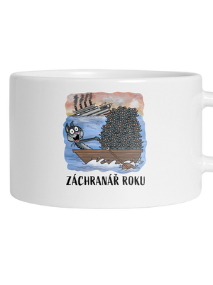 Záchranář roku hrnek makronka White