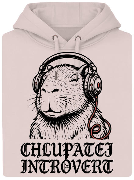 Chlupatej introvert unisex mikina premium Rose Chalk