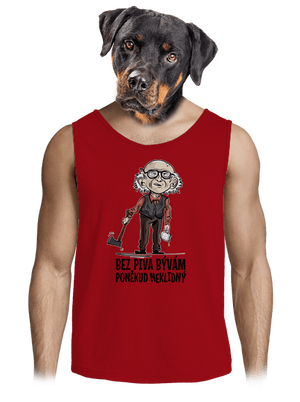 Neklidný bez piva pánské tílko Red