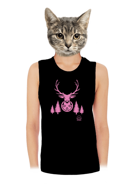 Jelen růžový dámské tílko volné Black