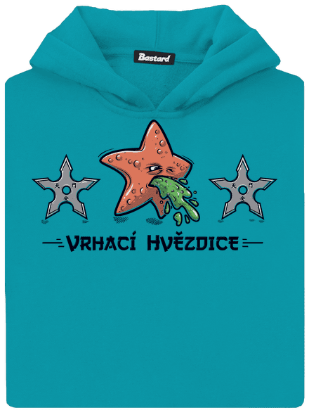 Vrhací hvězdice dětská mikina klokanka Hawaiian Blue