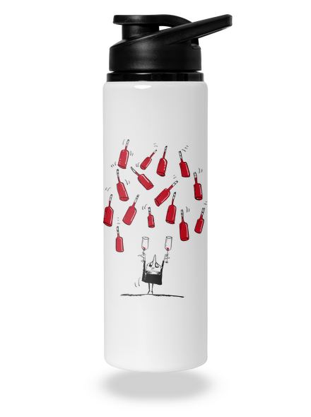 Šťastný vinař lahev na vodu White