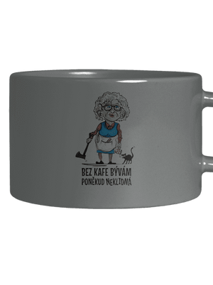 Neklidná bez kafe hrnek makronka Grey Macaron