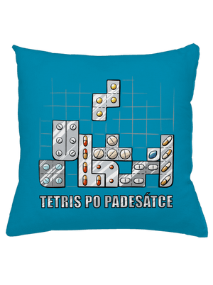 Tetris po padesátce  polštář Blue Turquoise