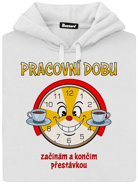 Pracovní doba dámská mikina klokanka White