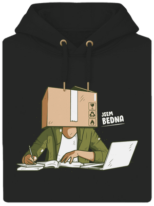 Jsem bedna unisex mikina premium Dark Black