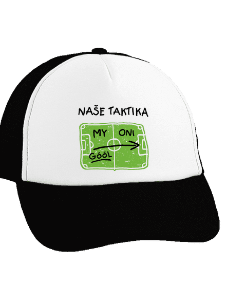 Naše fotbalová taktika kšiltovka truckerka Black cap