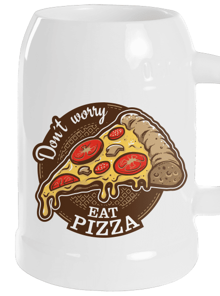 Pizza půllitr White