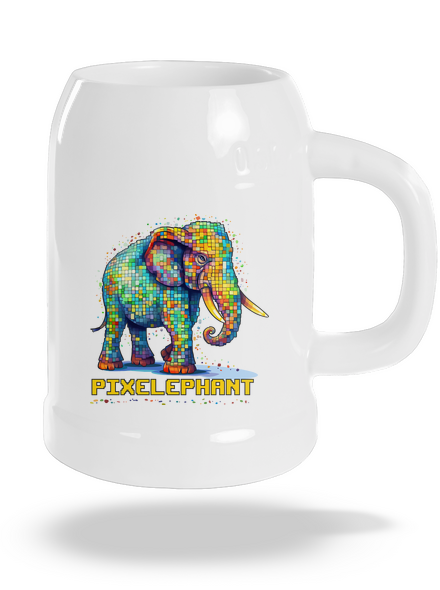Pixelephant půllitr White