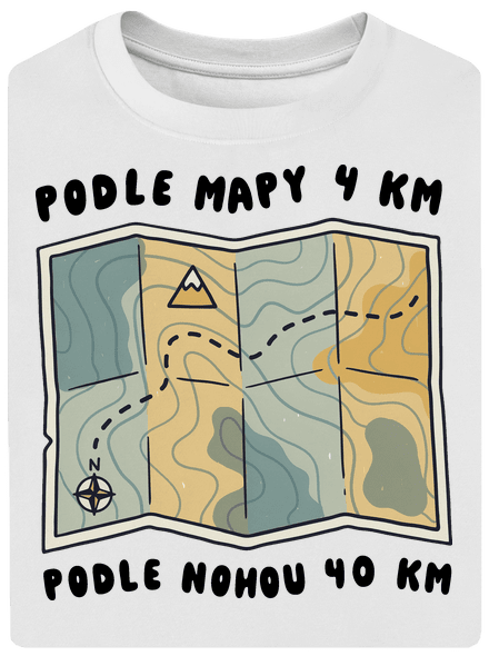 Podle mapy 4 km unisex tričko oversized White