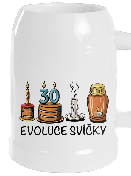 Evoluce svíčky půllitr White