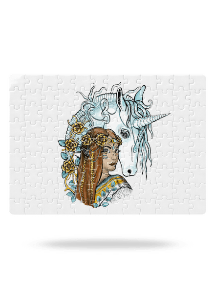 Elfka s jednorožcem puzzle White