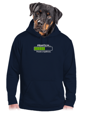 Přemýšlím pánská mikina klokanka Navy