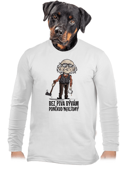 Neklidný bez piva pánské dlouhý rukáv White