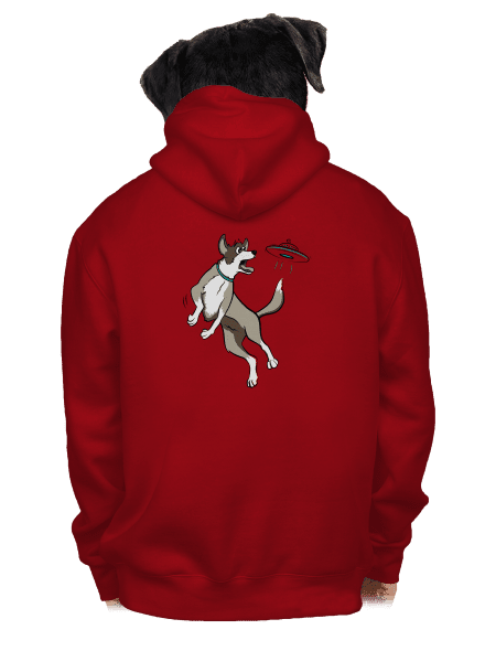 Létající talíř pánská mikina na zip Red