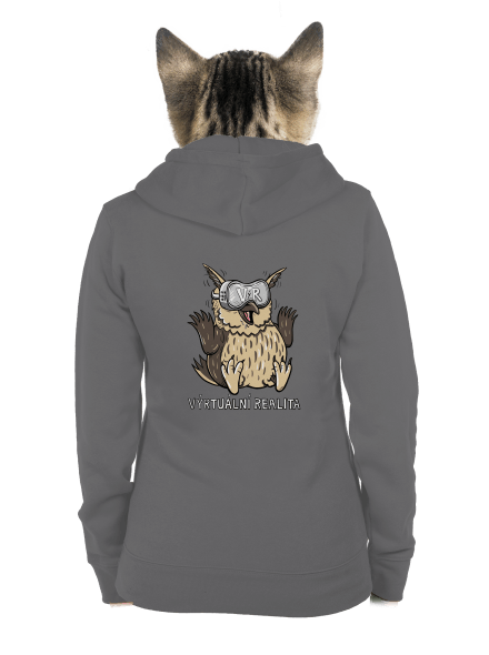 Výrtuální realita dámská mikina na zip Steel Gray