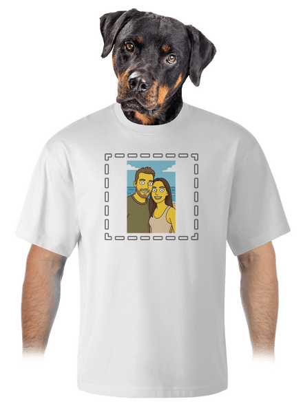 Simpsonovi z vlastní fotky unisex tričko oversized White