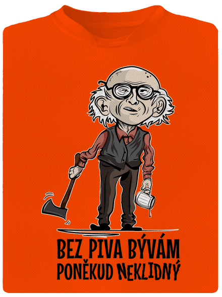 Neklidný bez piva pánské sportovní tričko Neon Orange