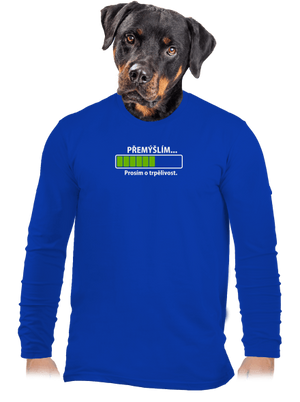 Přemýšlím pánské dlouhý rukáv Royal Blue