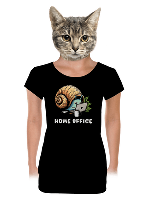 Šnekův home office dámské tričko s lemem Black