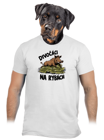 Divočáci na rybách pánské tričko White