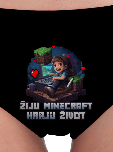Žiju Minecraft dámské kalhotky Black